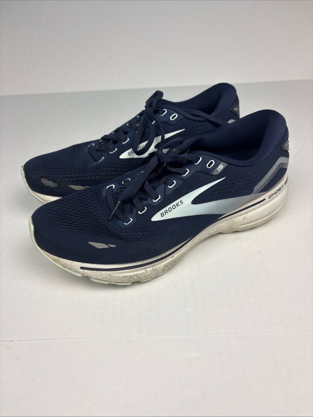 Brooks Ghost 15 Women Size 10 Sneakers Navy Blue Running Comfort 1203801B450